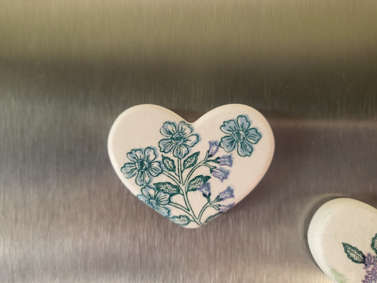 Floral Heart Magnets — Set of 6 | Artisan Decoupage Gift