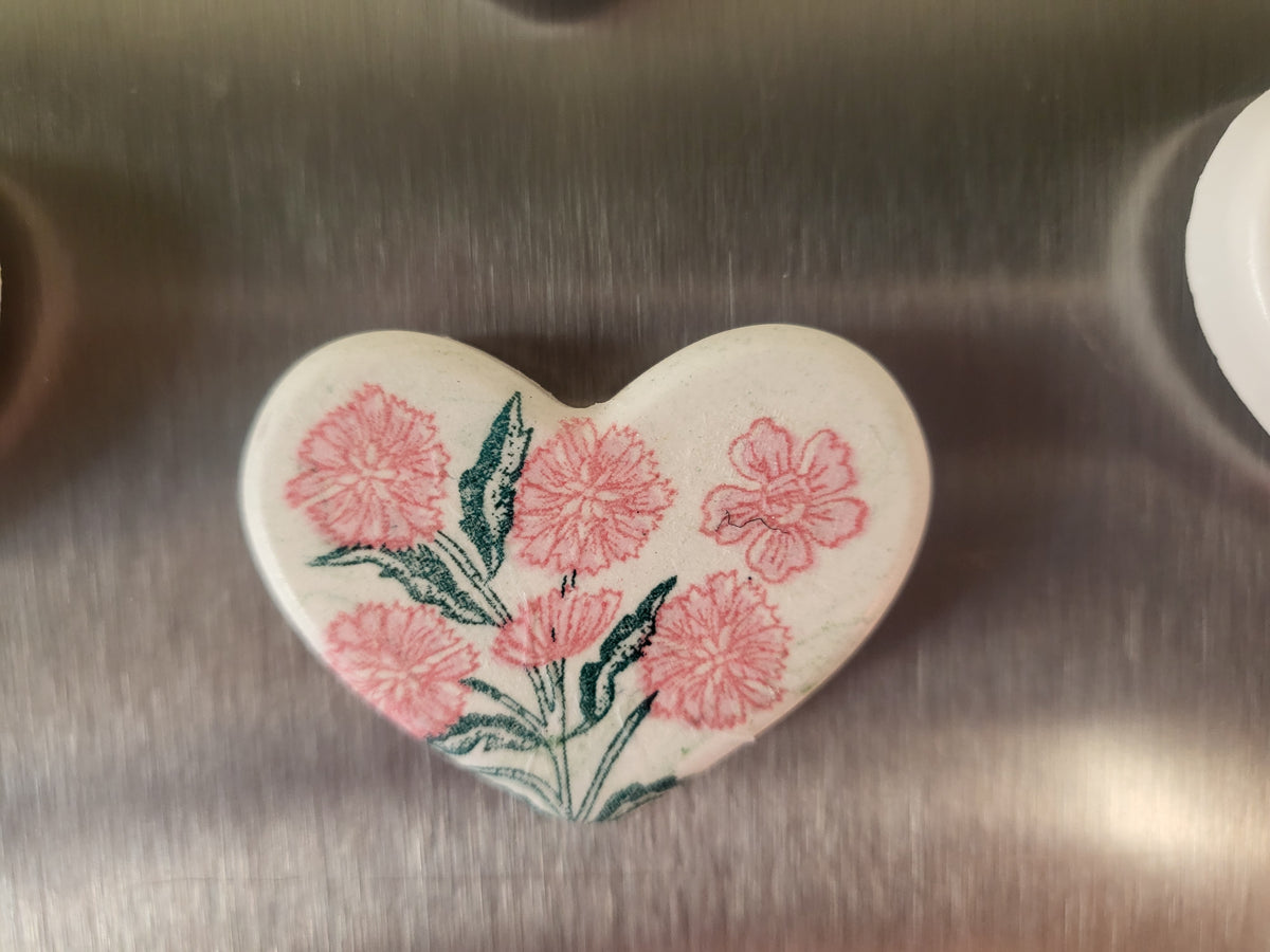 Floral Heart Magnets — Set of 6 | Artisan Decoupage Gift