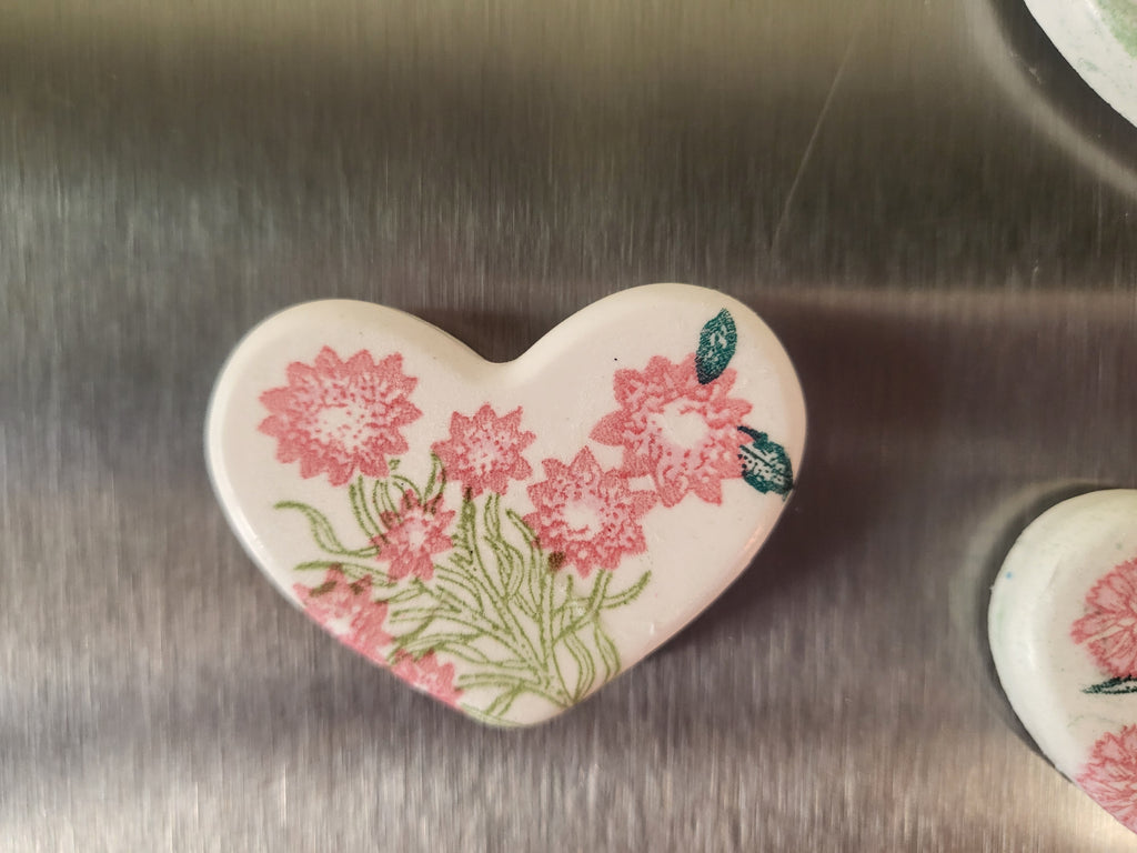 Floral Heart Magnets — Set of 6 | Artisan Decoupage Gift
