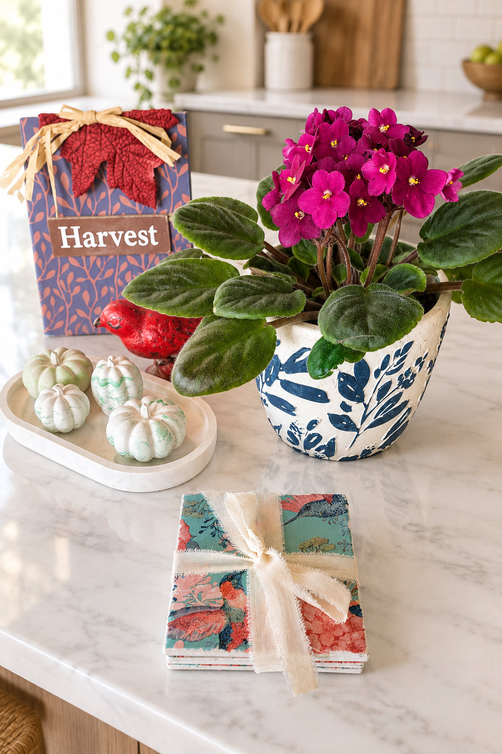 Coasters - 🐦 Hummingbird Floral Set of 4