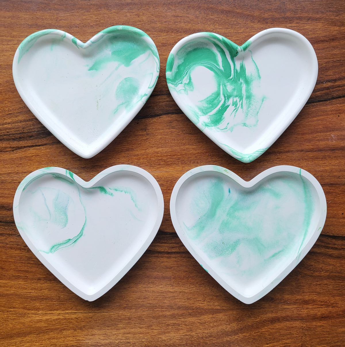 Trinket Heart Dish — Unique Gift for Her | Green Swirl