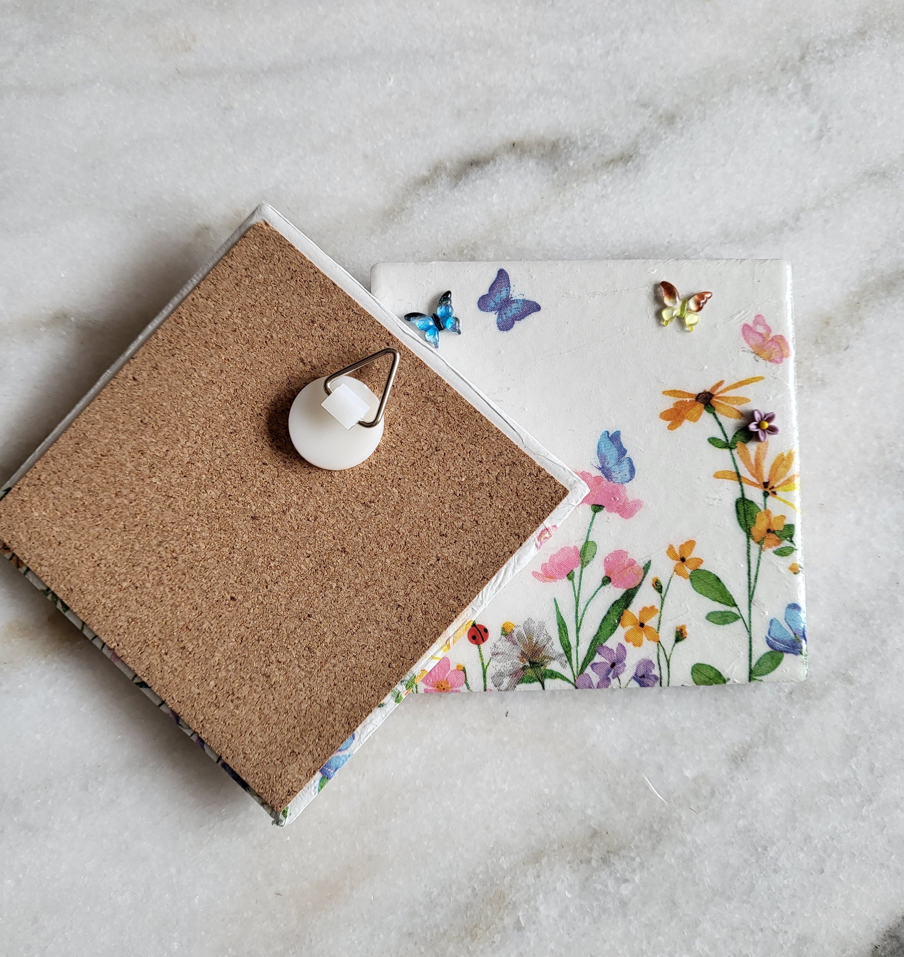 Butterflies and Flowers Wall Art or Coaster