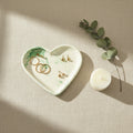 Handmade Plaster Heart Trinket Dish — Unique Gift for Her | Green Swirl