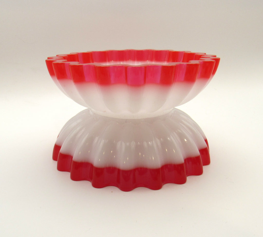 Handmade Red & White Scalloped Trinket Bowl | Festive Holiday Decor