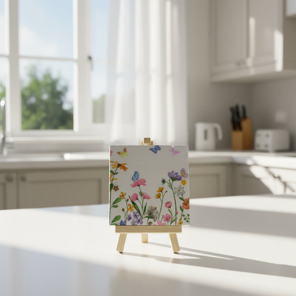 Wall Art - Butterflies and Flowers Ceramic and Decoupage