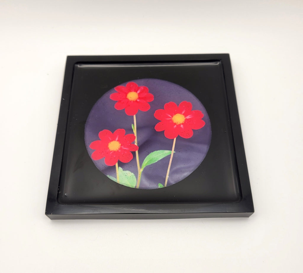 Coasters 🏵️Dahlia Bloom | Colorful Floral Home Decor 4"