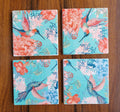 Coasters - 🌸🐦 Hummingbird Floral Set of 4