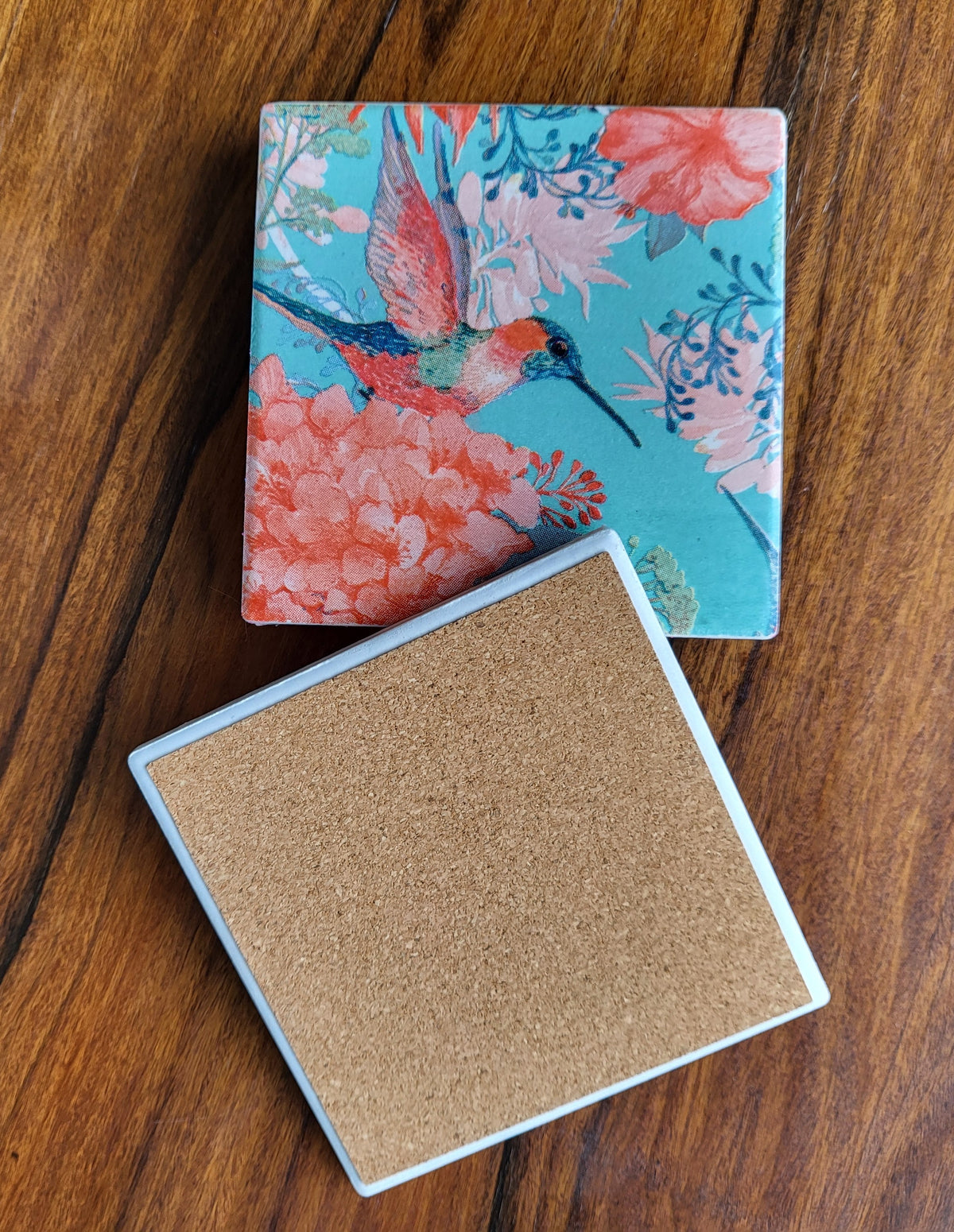 Coasters - 🌸🐦 Hummingbird Floral Set of 4