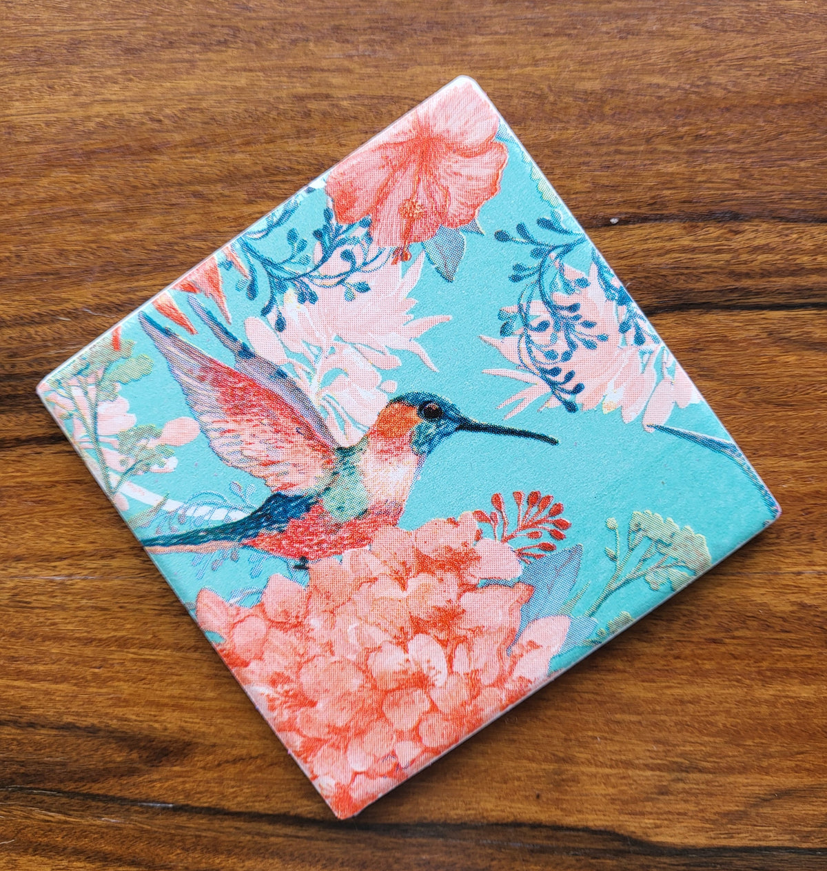 Coasters - 🌸🐦 Hummingbird Floral Set of 4
