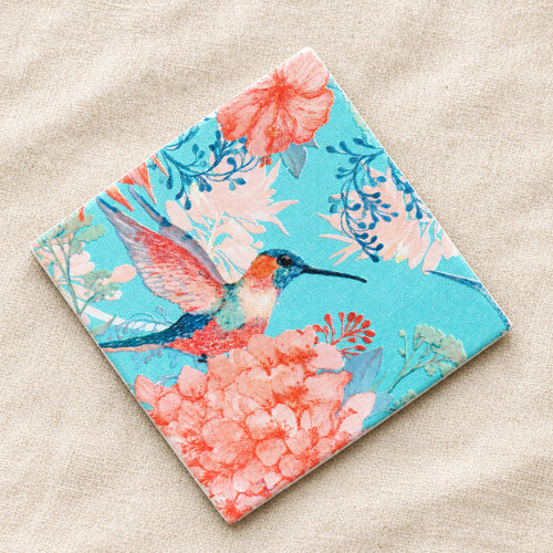 Coasters - 🐦 Hummingbird Floral Set of 4