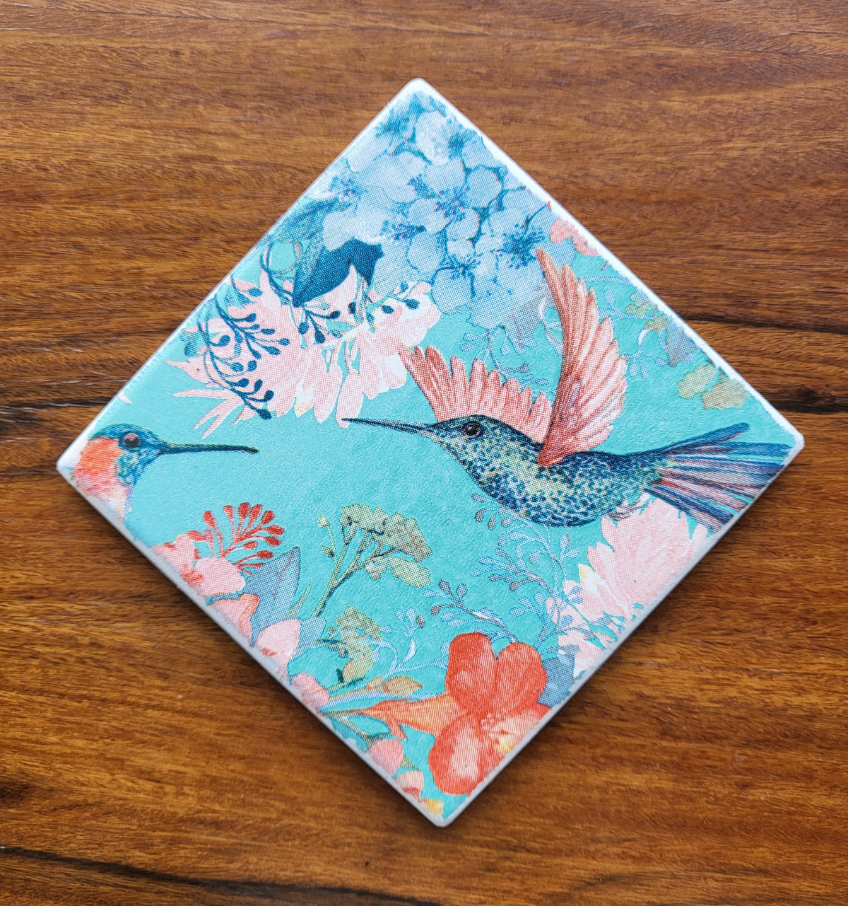 Coasters - 🌸🐦 Hummingbird Floral Set of 4