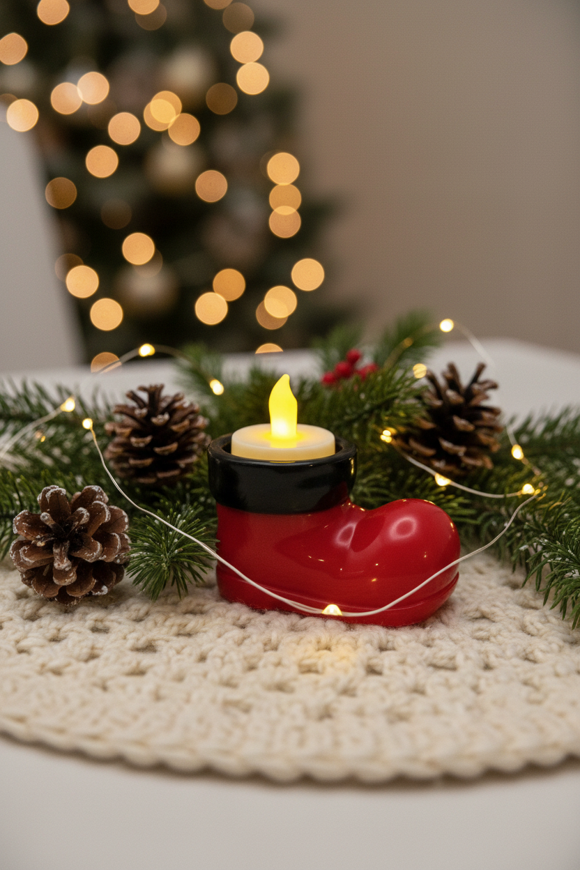 Black and Red Santa Boot Lifestyle
