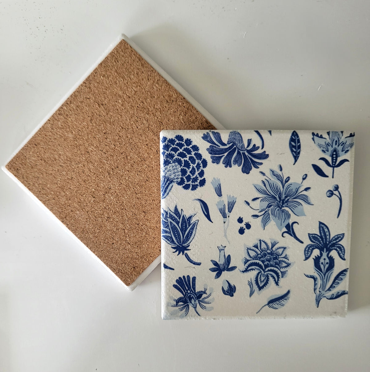 Coasters - 🪻 Blue Floral – Set of 4