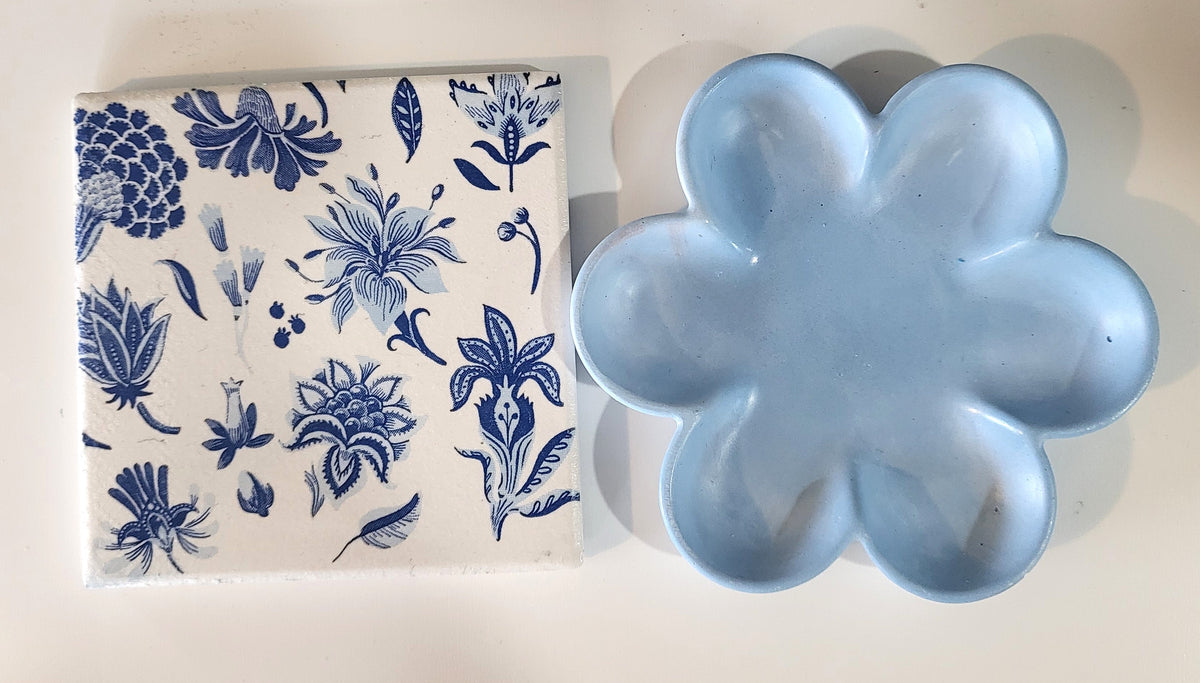 Coasters - 🪻 Blue Floral – Set of 4