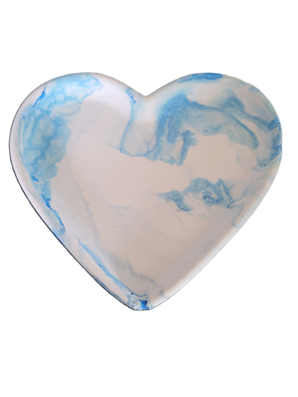 Handmade Plaster Heart Trinket Dish — Unique Gift for Her | Blue or Green Swirl