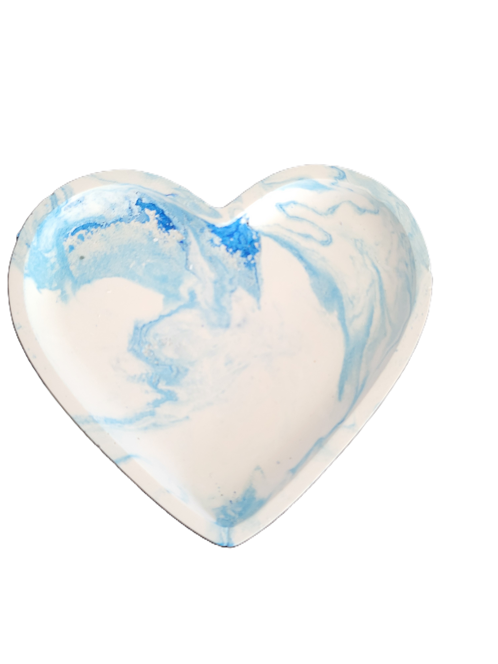 Handmade Plaster Heart Trinket Dish — Unique Gift for Her | Blue or Green Swirl