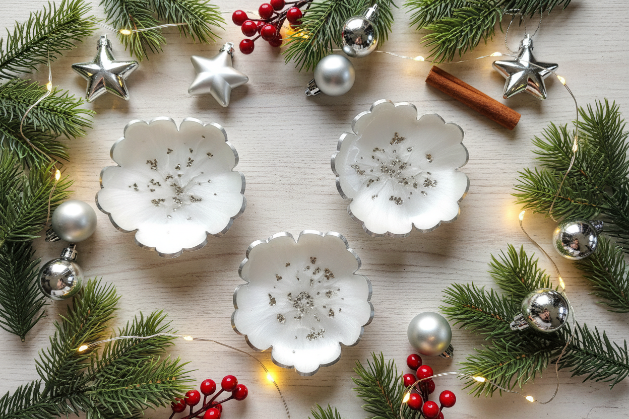 Christmas Lifestyle - White & Silver Trinket Dishes