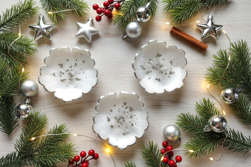Christmas Lifestyle - White & Silver Trinket Dishes