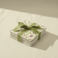 Floral Coaster Set on Linen