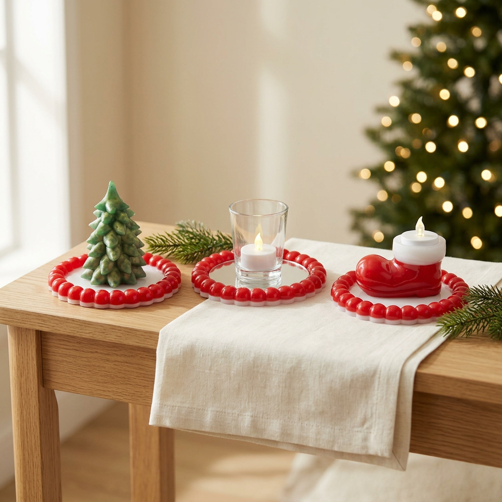 Holiday lifestyle image featuring your red-and-white bubble-rim trays