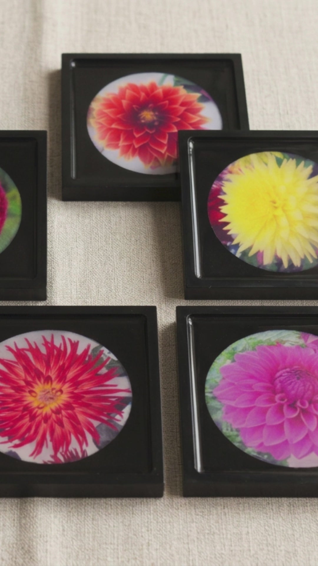 Coasters 🏵️Dahlia Bloom | Colorful Floral Home Decor 4"