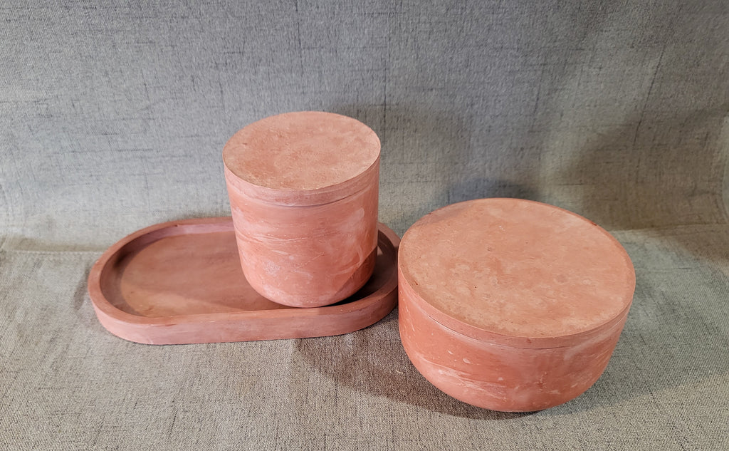Handmade Plaster Bowls with Lids – Candy & Trinket Dishes