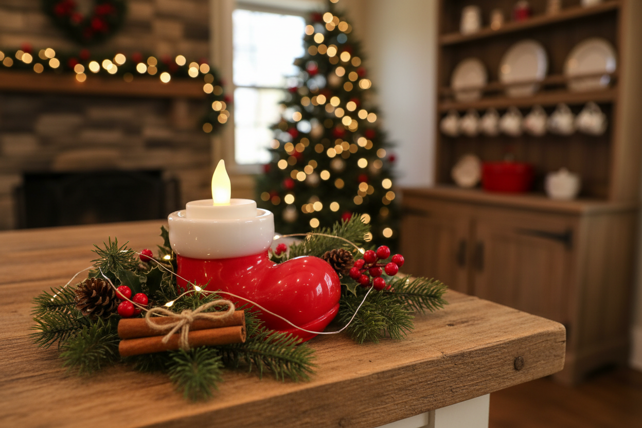 Santa Boot Votive Holiday Kitchen Lifestyle