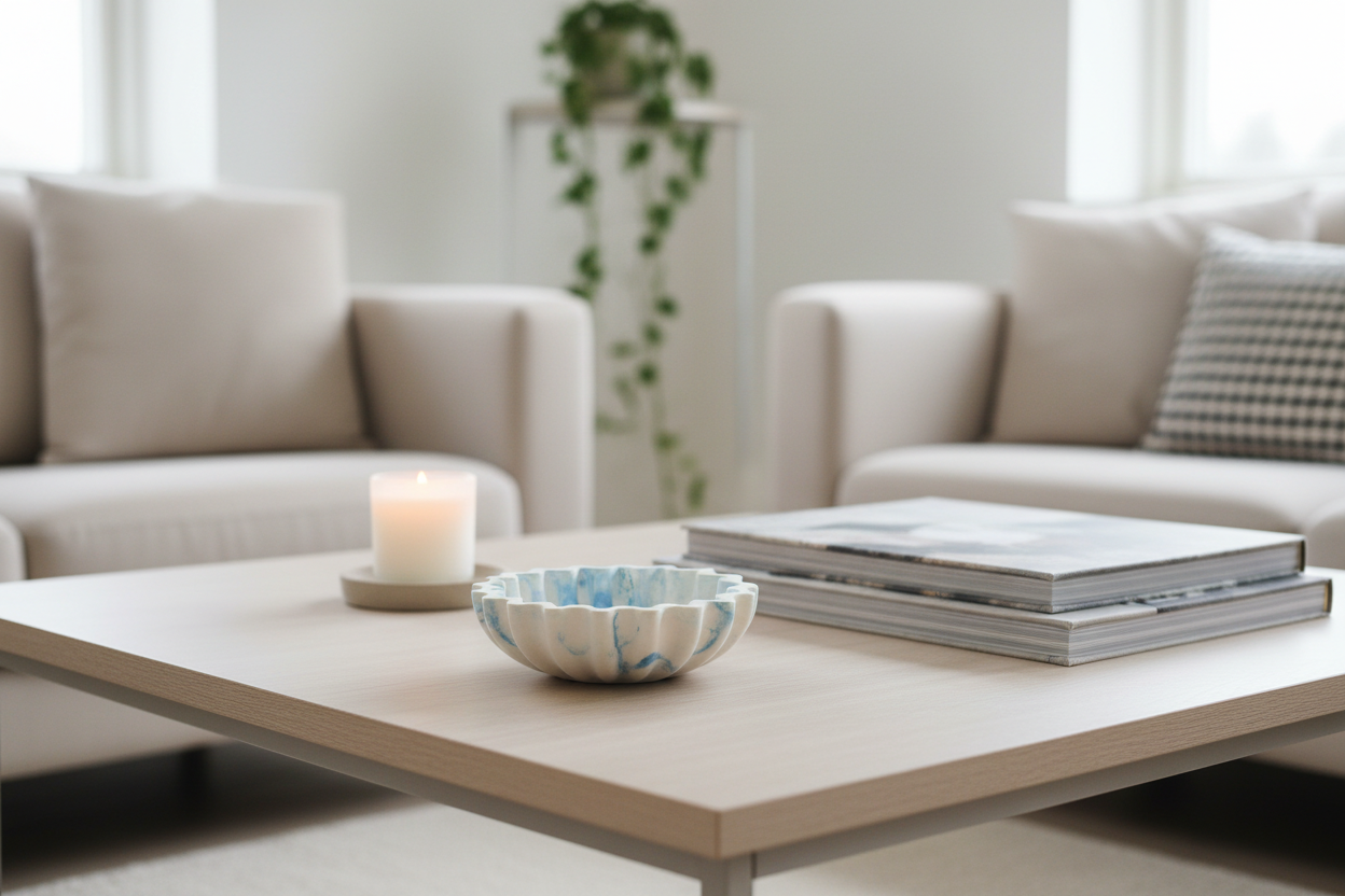 Scalloped Swirl Bowl - Contemporary Living Room Coffee Table