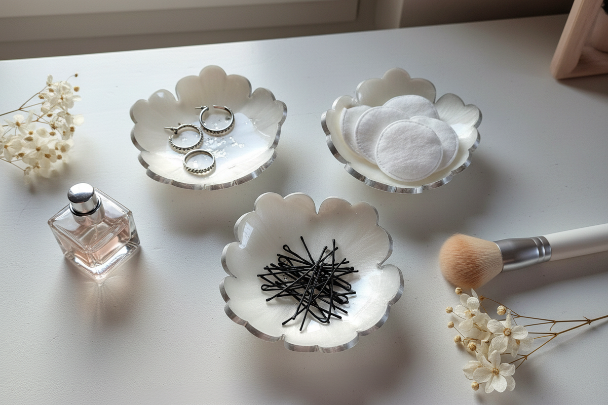 Vanity Lifestyle - White & Silver Trinket Dishes