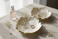 White Gold Glitter Flower Trinket Dish Lifestyle