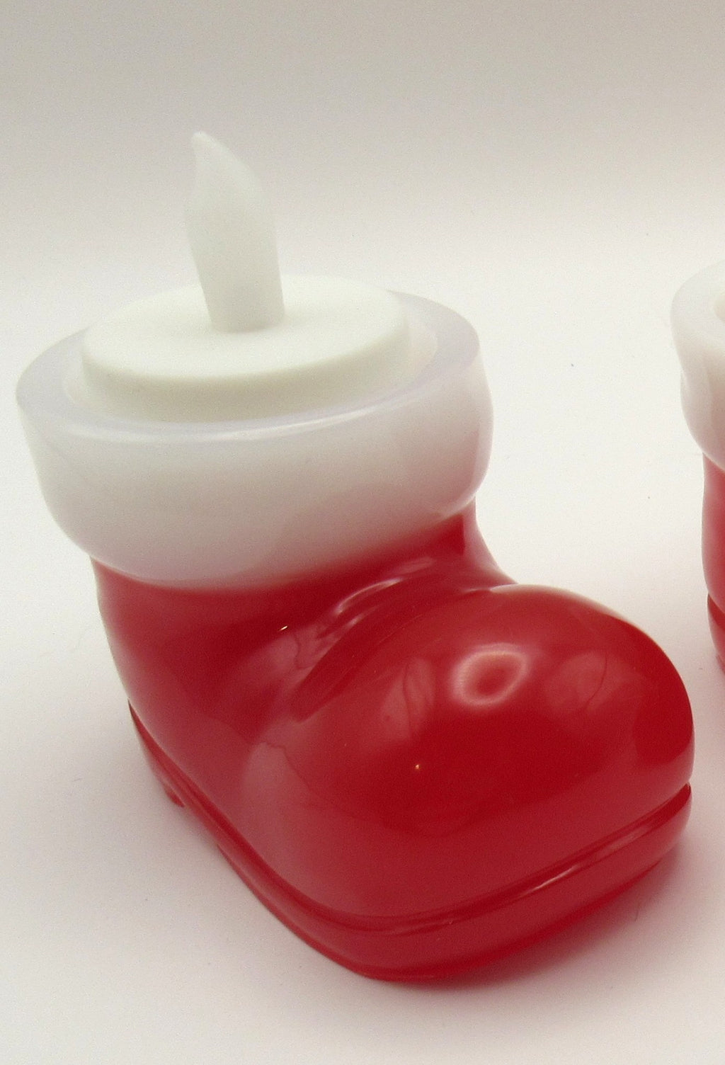 Santa Boot Votive Holder- White and Red