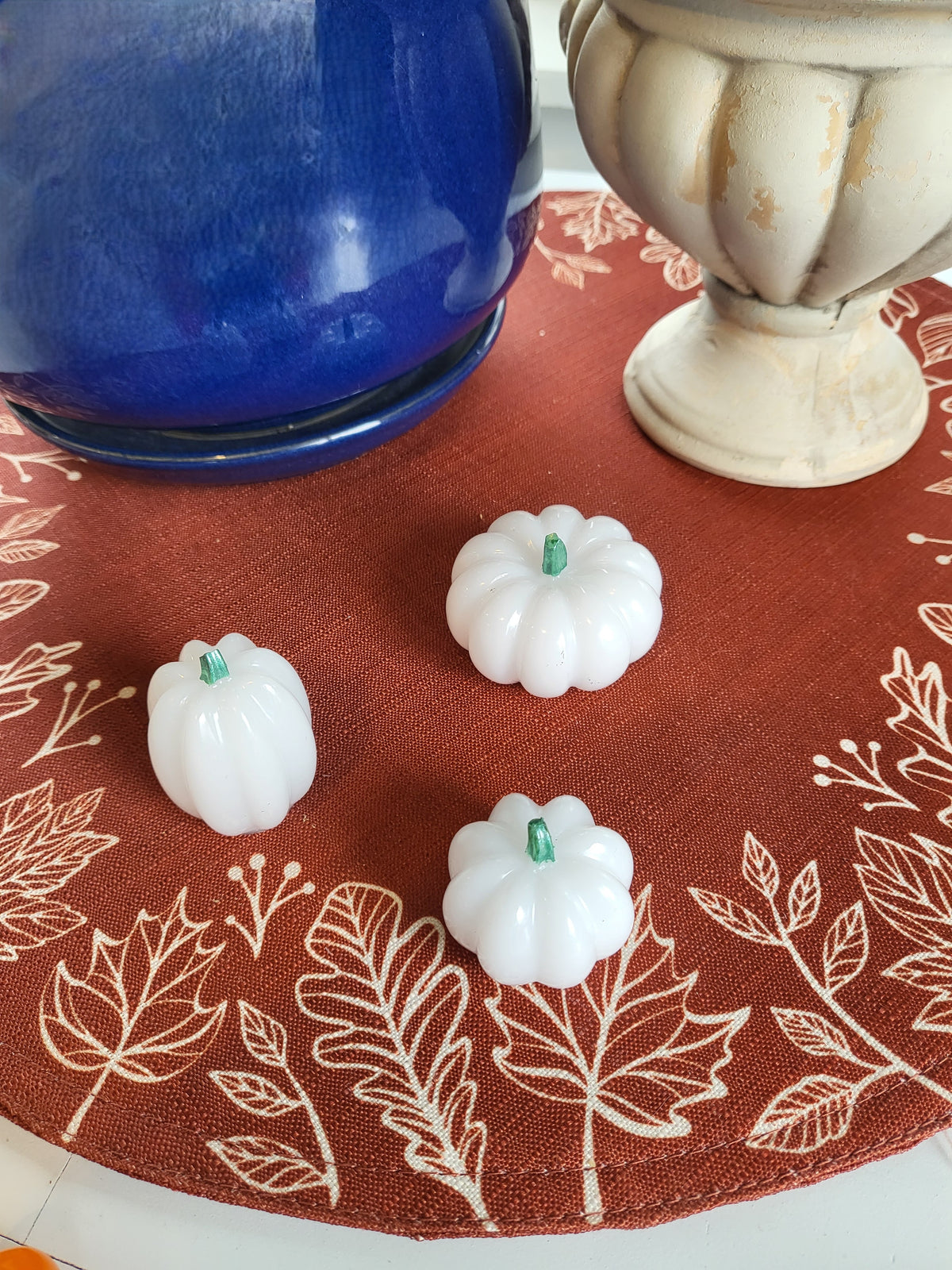 Fall Decor - Pumpkins Mini Trio Set - White